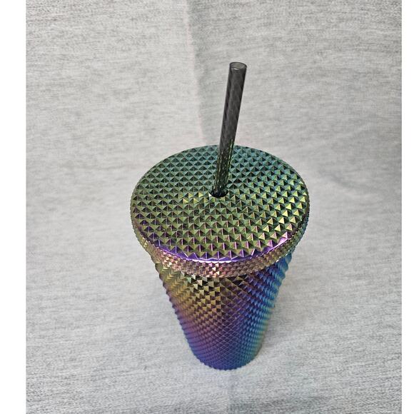Starbucks Oil Slick Rainbow Studded Tumbler 16oz Grande Cold Cup Fall 2023 - Picture 4 of 5
